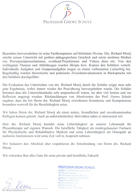Zertifikate - Praxis für Ganzheitliche Ärztliche Osteopathie Drs. Richard Mooij - Blatt 2