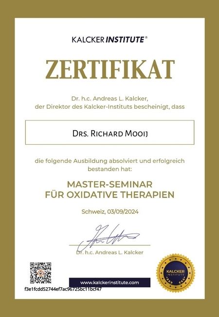 Zertifikate - Praxis für Ganzheitliche Ärztliche Osteopathie Drs. Richard Mooij