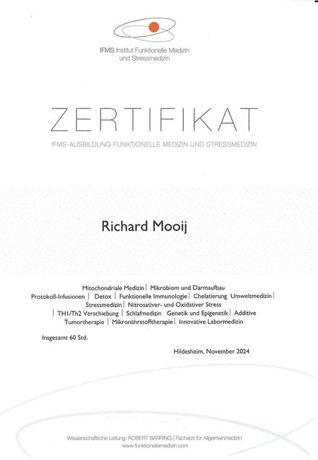 Zertifikate - Praxis für Ganzheitliche Ärztliche Osteopathie Drs. Richard Mooij