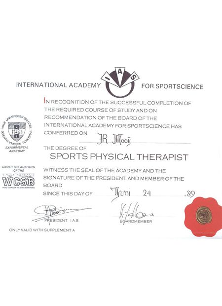 Zertifikate - Praxis für Ganzheitliche Ärztliche Osteopathie Drs. Richard Mooij