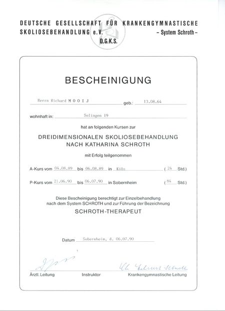 Zertifikate - Praxis für Ganzheitliche Ärztliche Osteopathie Drs. Richard Mooij