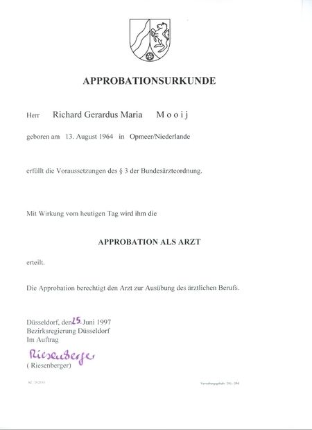 Zertifikate - Praxis für Ganzheitliche Ärztliche Osteopathie Drs. Richard Mooij